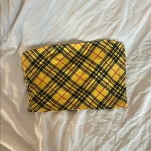 Yellow Plaid Tube Top